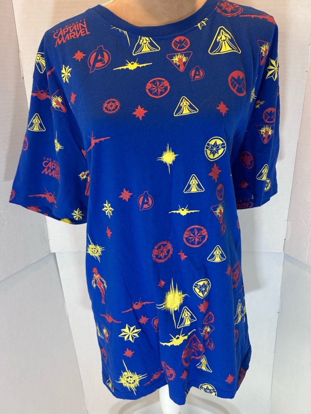 Marvel Captain Marvel Royal Blue Tee with Red & Yellow Accents